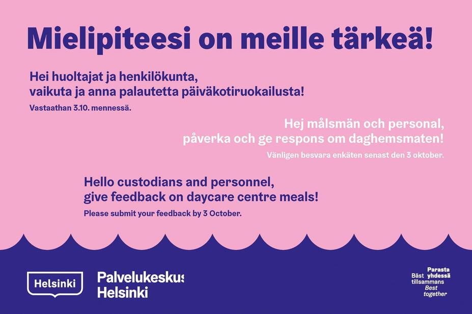 Päiväkotiruokailun tyytyväisyyskyselyn juliste