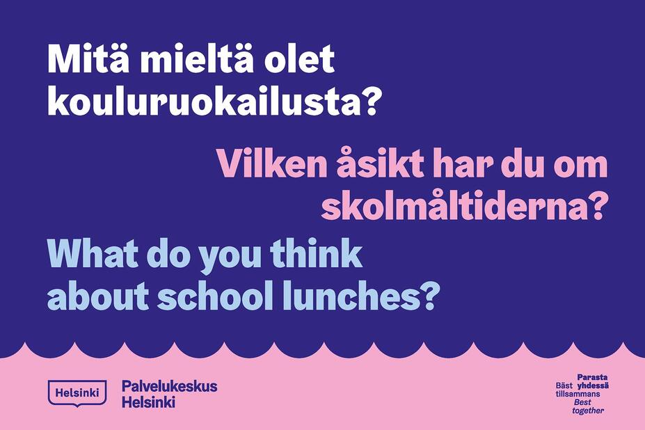 Kouluruokailun tyytyväisyyskyselyn juliste